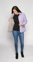 Womens Check Lined Diamond Quilted Jacket db906
